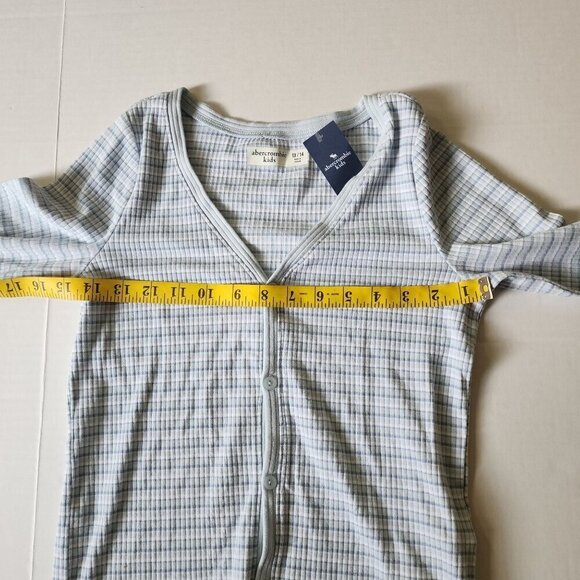 Abercrombie Kids girls 13 / 14 cropped long sleeve cardigan New blue - Picture 9 of 11
